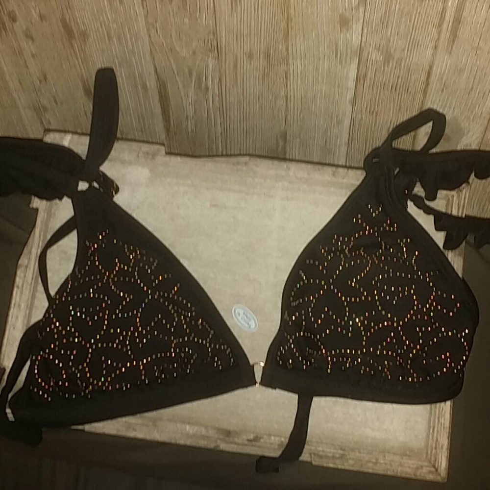 Studded Triangle Bikini Top